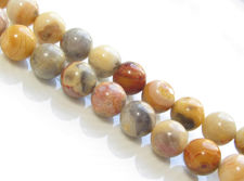 Picture of 8x8 mm, round, gemstone beads, crazy lace agate, natural