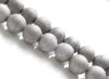 Picture of 8x8 mm, round, gemstone beads, druzy agate, silver grey, frosted