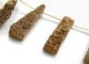 Picture of 30x12 mm, long chips, gemstone, druzy agate, golden yellow, one strand
