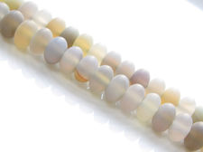 Picture of 5x8 mm, rondelle, gemstone beads, agate, warm grey or greige, natural, frosted