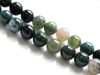 Picture of 10x10 mm, round, gemstone beads, moss agate, green, natural
