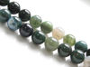 Image de 10x10 mm, perles rondes, pierres gemmes, agate mousse, verte, naturelle