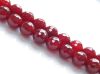 Picture of 8x8 mm, round, gemstone beads, deep red agate, faceted