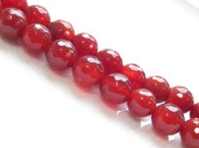 Image de 10x10 mm, perles rondes, pierres gemmes, agate rouge, à facettes