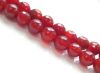 Picture of 10x10 mm, round, gemstone beads, deep red agate, faceted