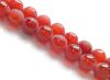 Picture of 8x8 mm, round, gemstone beads, red carnelian, frosted, butterfly design