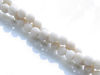 Image de 4x4 mm, perles rondes, pierres gemmes, pierre de rivière, blanc antique, naturelle, dépolie
