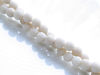Picture of 4x4 mm, round, gemstone beads, river stone, antique white, natural, frosted