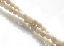 Image de 3x3 mm, perles rondes, pierres gemmes, pierre de rivière, blanc antique, naturelle