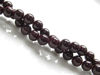 Picture of 6x6 mm, round, gemstone beads, river stone, deep garnet red