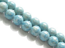 Picture of 8x8 mm, round, gemstone beads, river stone, light viking blue