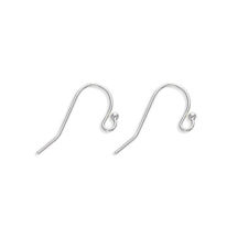 Picture of French hook ear wires with small ball, 11x19 mm, sterling silver, 1 pair