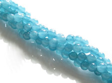 Image de 4x4 mm, perles rondes, pierres gemmes, quartz éponge, bleu Sinbad 