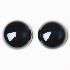 Image de 18x18 mm, rond, cabochons de pierres gemmes, onyx, noir