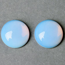 Image de 14x14 mm, rond, cabochons de pierres gemmes, opalite, quartz opale ou quartz laiteux