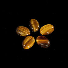 Picture of 18x25 mm, oval, gemstone cabochons, tiger eye, golden-brown, natural