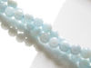 Image de 6x6 mm, perles rondes, pierres gemmes, aigue-marine, naturelle