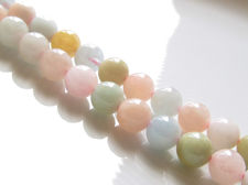 Image de 8x8 mm, perles rondes, pierres gemmes, morganite, naturelle