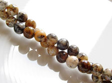 Image de 6x6 mm, perles rondes, pierres gemmes, opale mousse, naturelle