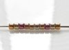 Picture of Czech cylinder seed beads, size 10, metallic, golden iris, matte, 5 grams