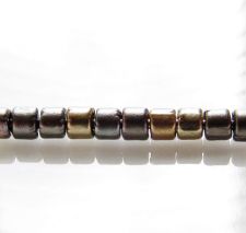 Image de Perles de rocailles cylindriques tchèques, taille 10, métallique, couleur cuir, mat, 5 grammes