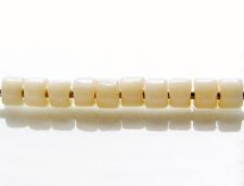 Image de Perles de rocailles cylindriques tchèques, taille 10, opaque, blanc craie, champagne doré, lustré, 5 grammes