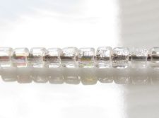 Image de Perles de rocailles cylindriques tchèques, taille 10, cristal, AB, 5 grammes
