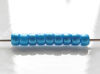 Image de Perles de rocailles tchèques, taille 8, opaque, bleu azur, éclat nacré
