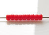 Image de Perles de rocailles tchèques, taille 8/0, opaque, rouge