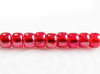 Picture of Czech seed beads, size 8, transparent, Siam ruby red, luster