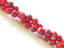 Image de 6x6 mm, perles rondes, pierres gemmes, agate craquelée, rouge rubis