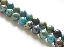 Picture of 8x8 mm, round, gemstone beads, azurite, natural