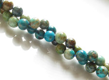 Picture of 6x6 mm, round, gemstone beads, azurite, natural