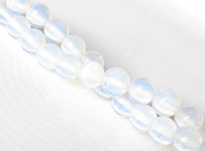 Picture of 6x6 mm, round, gemstone beads, opalite, opal quartz or milky quartz