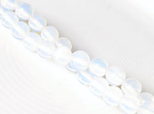 Picture of 4x4 mm, round, gemstone beads, opalite, opal quartz or milky quartz