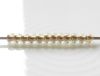 Picture of Japanese seed bead, round, size 11/0, Toho, gold-lined, daffodil yellow, rainbow