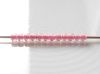 Picture of Japanese seed bead, round, size 11/0, Toho, hot pink-lined, rainbow crystal 