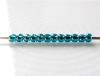 Picture of Japanese seed bead, round, size 11/0, Toho, transparent, zircon turquoise blue, luster
