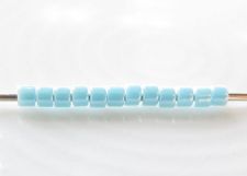 Image de Perles cylindrique, taille 11/0, Treasure, opaque, bleu ciel, lustré, 5 grammes