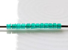 Image de Perles cylindrique, taille 11/0, Treasure, opaque, vert marin clair, lustré Ceylan, 5 grammes