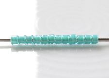 Picture of Cylinder beads, size 11/0, Treasure, lime green-lined, aqua blue crystal, 5 grams