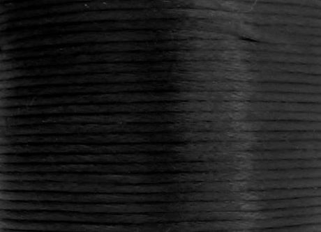 Image de Queue de rat, cordon en satin de rayon, 2 mm, noir, 5 mètres